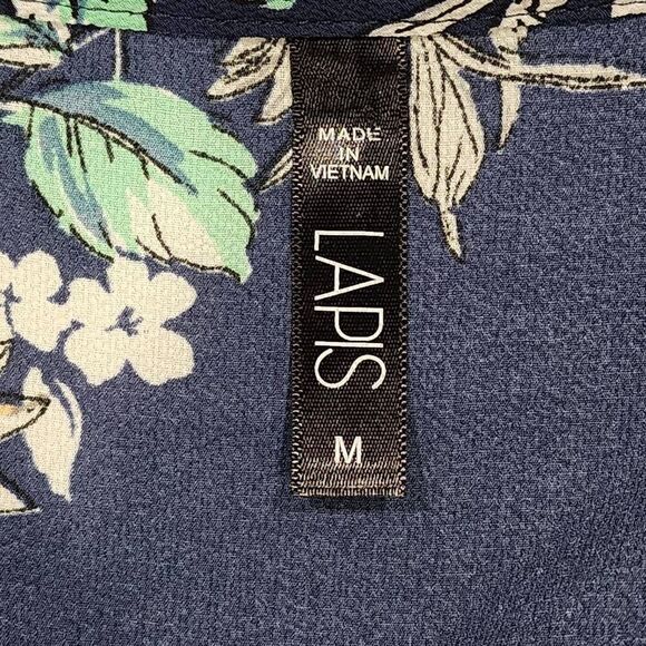 Lapis Dress Women's Dress Size M Floral Beautiful Blue / White Flowery Dress - Picture 6 of 8